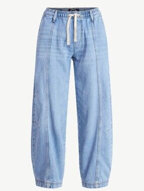 Scoop Light Wash Women's Barrel Leg Relaxed Denim Jeans Size 8-10